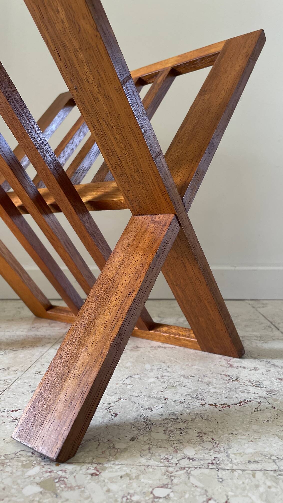 Vintage geometric magazine rack