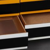 Yellow and black chest of drawers, model U-453, by Jiri Jiroutek, 1960