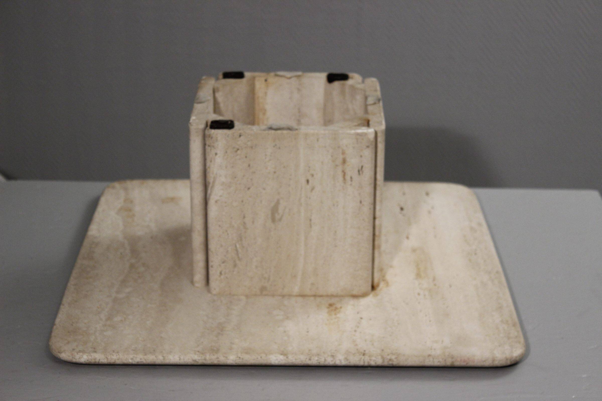 Low design side table in travertine, 1970s