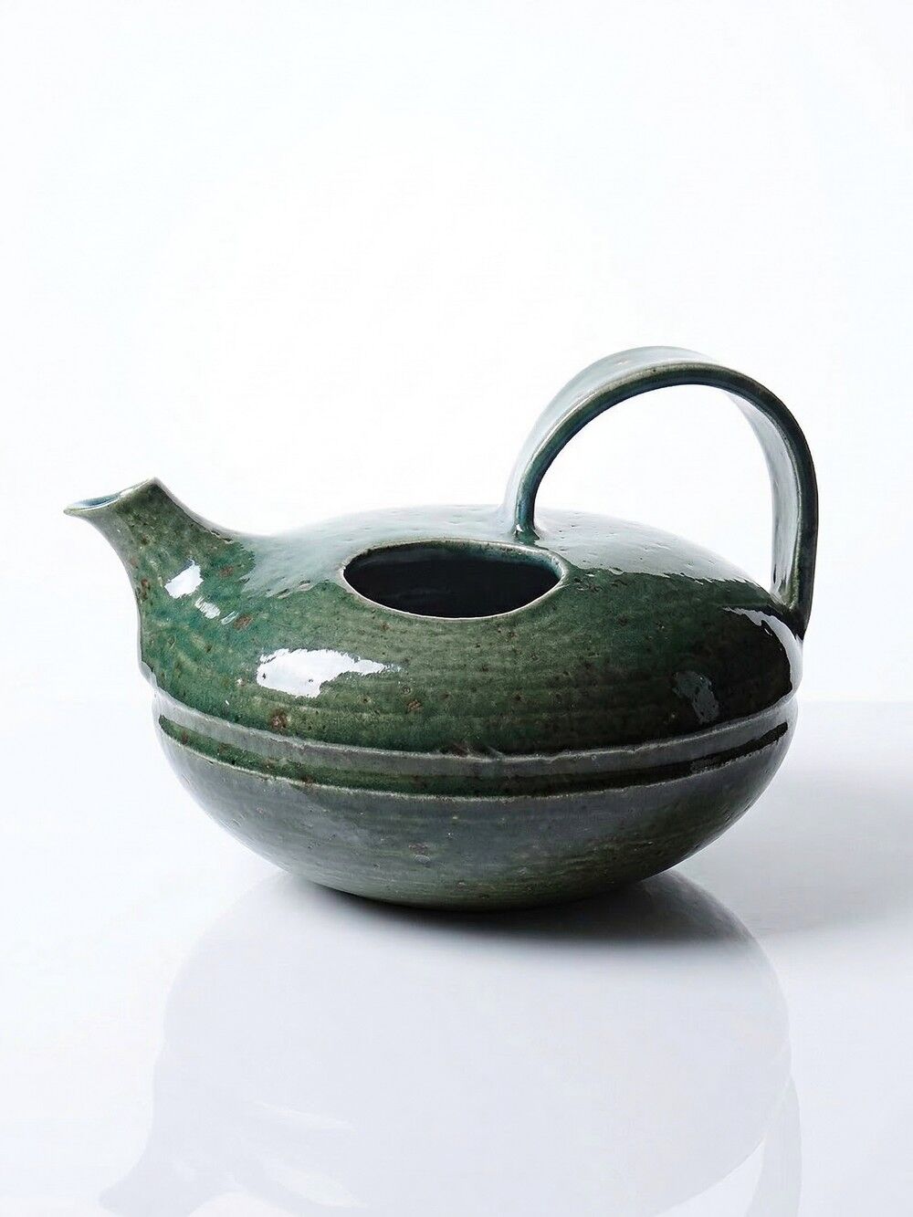 Glazed stoneware jug/pourer/watering can, vintage La Borne craftsmanship.