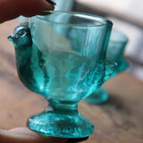 5 opaline glass egg cups – chick decoration from Arques glassworks