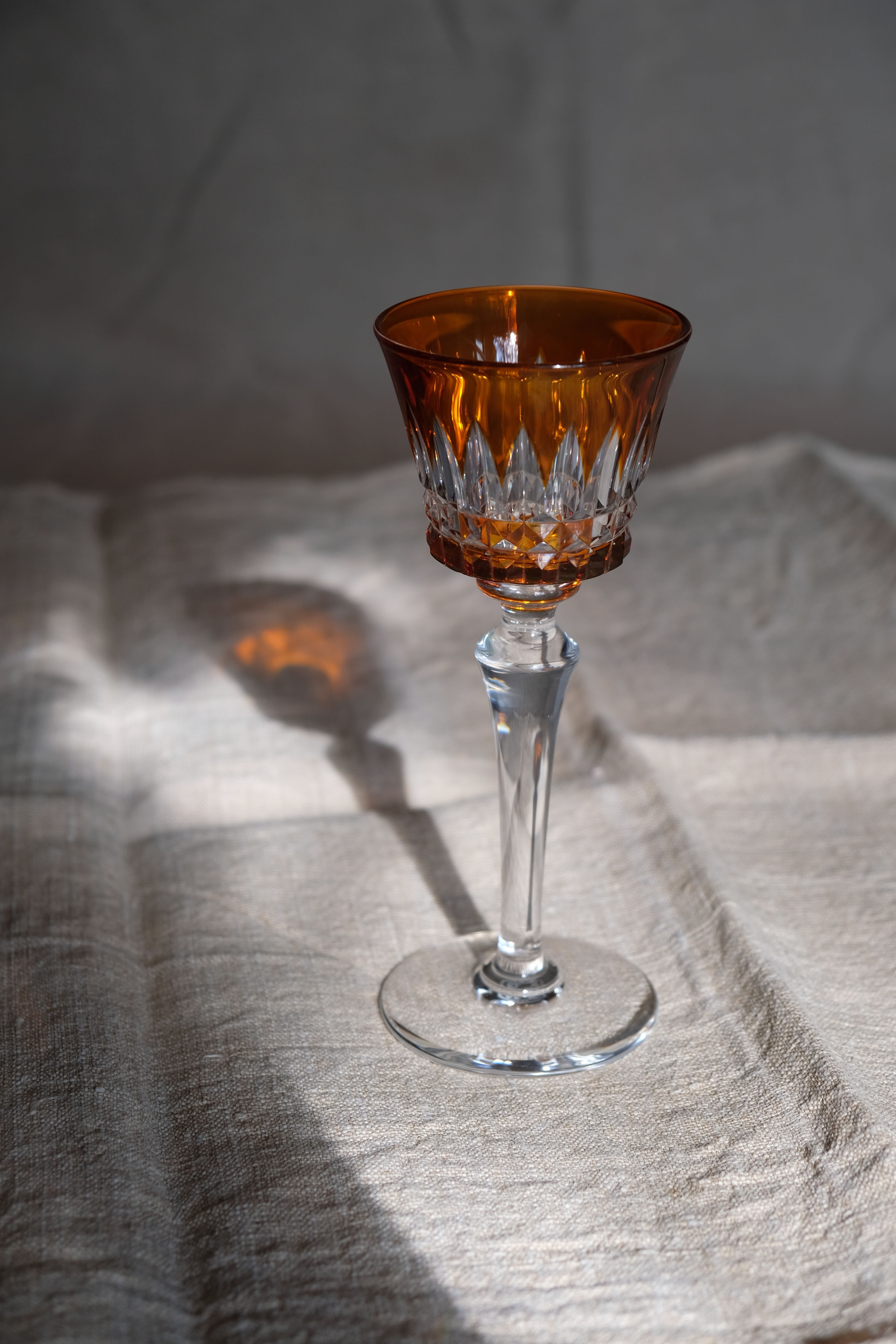 6 Baccarat glasses Piccadilly Model in colored crystal