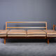 Canapé en bois de chêne convertible 1960