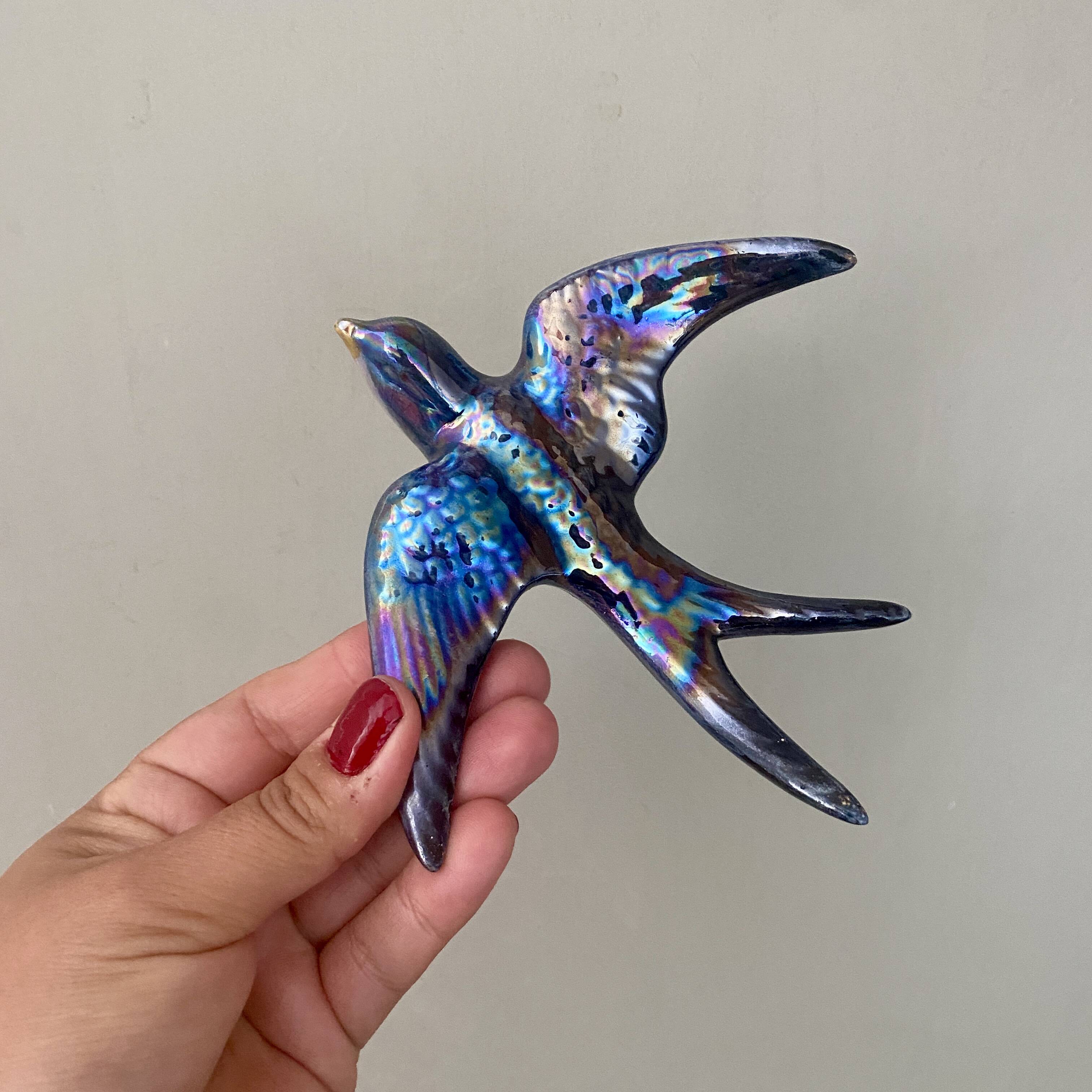 Set of 2 Vintage Ceramic Wall Swallows