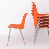 12 Stacking Chairs Vintage 1970s, Germany