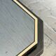 Table basse bicolore en laiton et miroir noir par Fedam