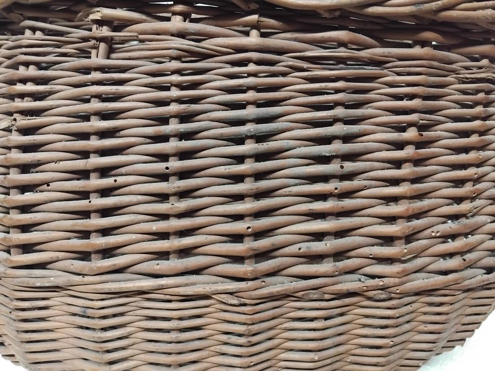 Antique Wicker Basket with Vintage Handle