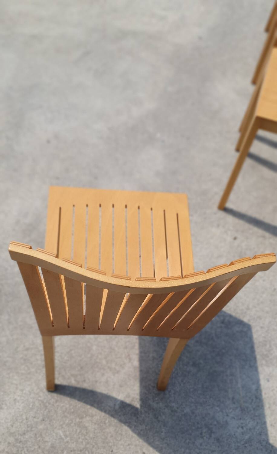 Set 4 - plywood beech dining chair Dutch design postmodern