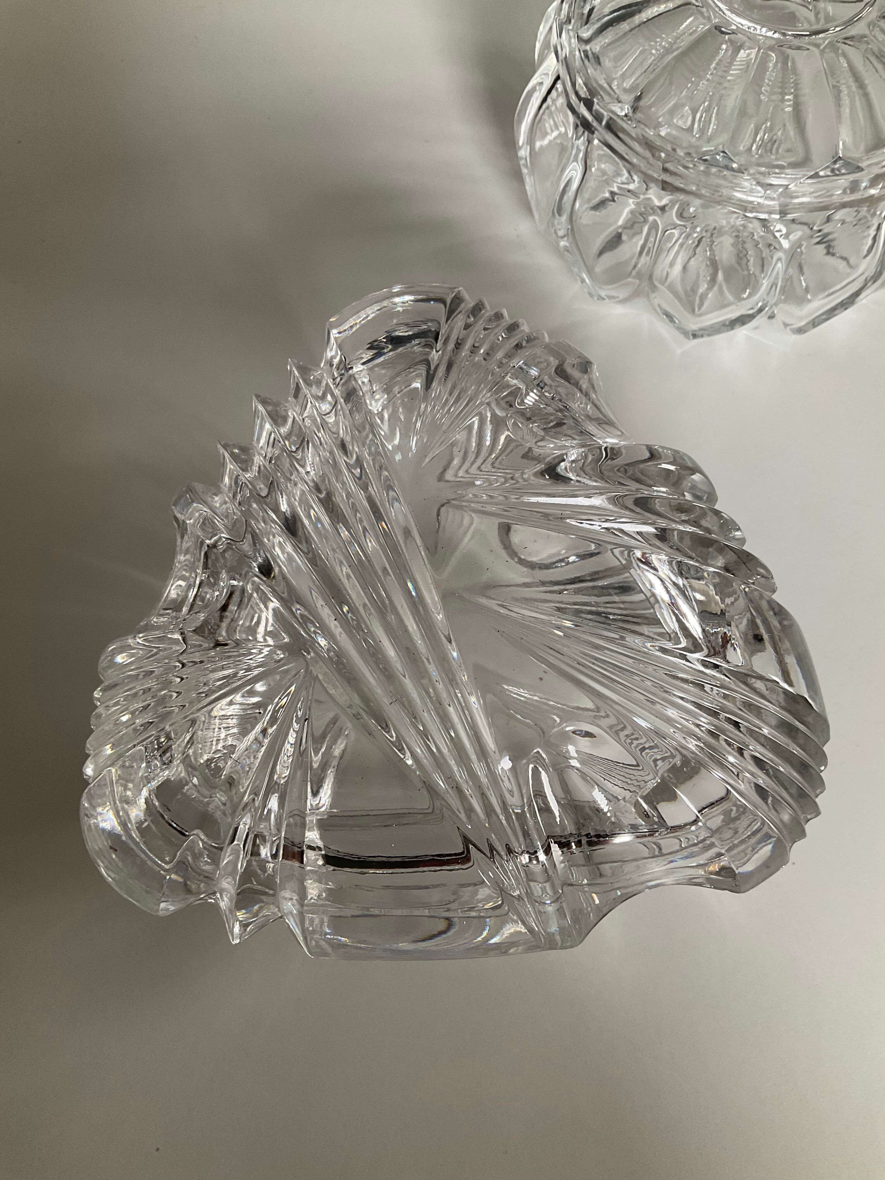 Duo of vintage crystal and glass sweet jars