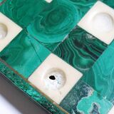 Vintage octagonal solitaire ring in malachite and bakelite from the 1950s-60s