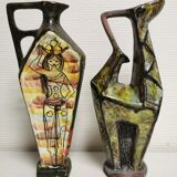 box of 3 vintage decanters , Ceramic bottles Italy DRIOLI MARASCHINO