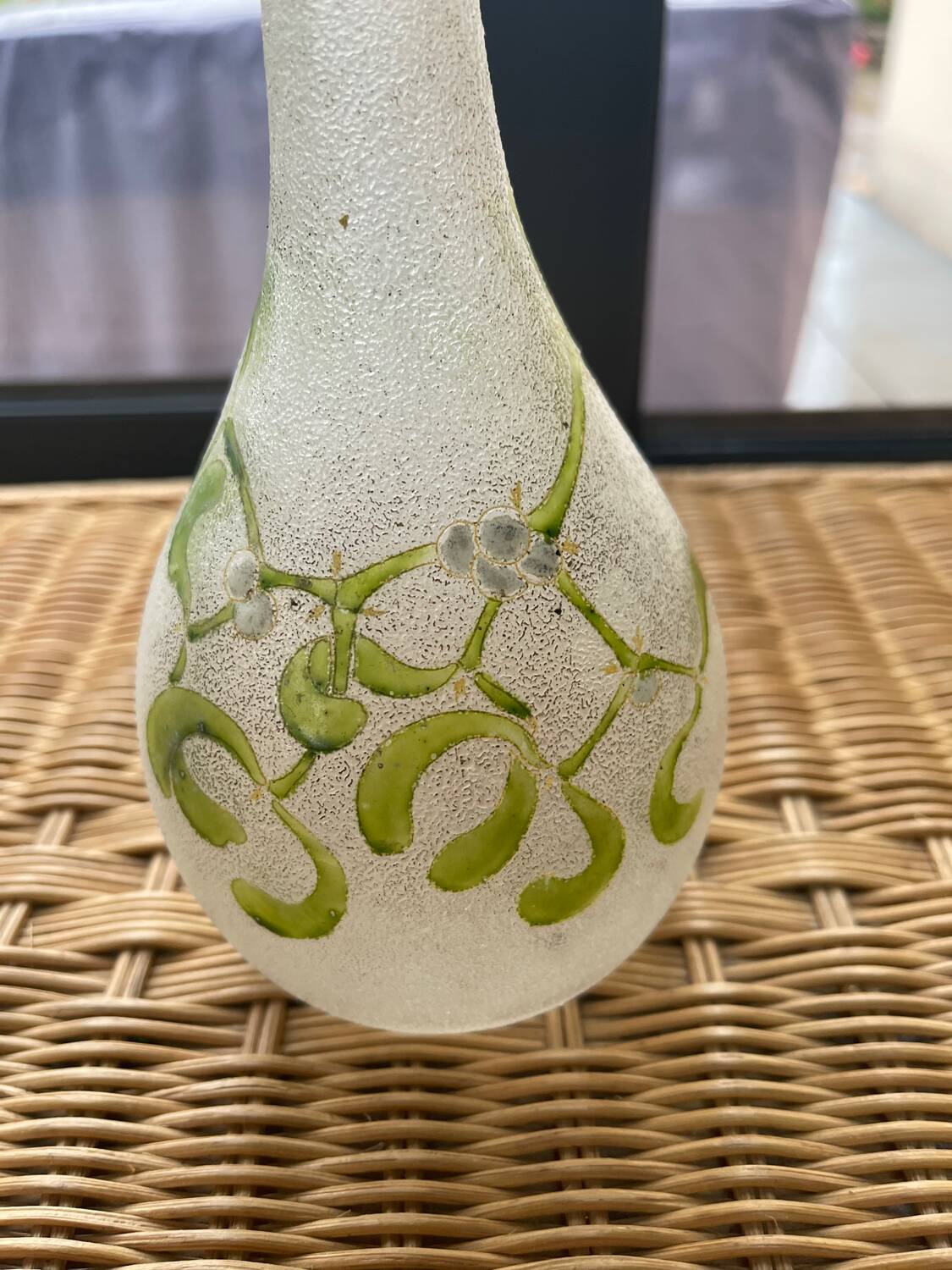 Art Deco granite glass vase