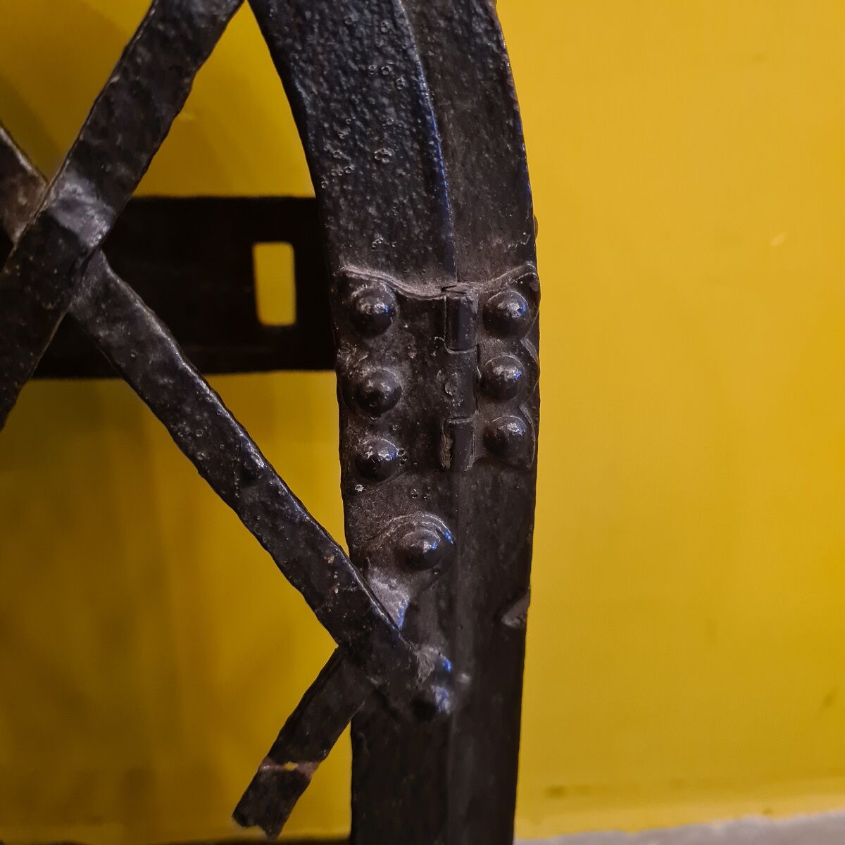 Antique French Wrought Iron Wall Lamp, partly from 1600s