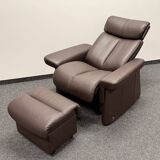 Magic-Ekornes Stressless Chair with Ottoman -Brown Leather