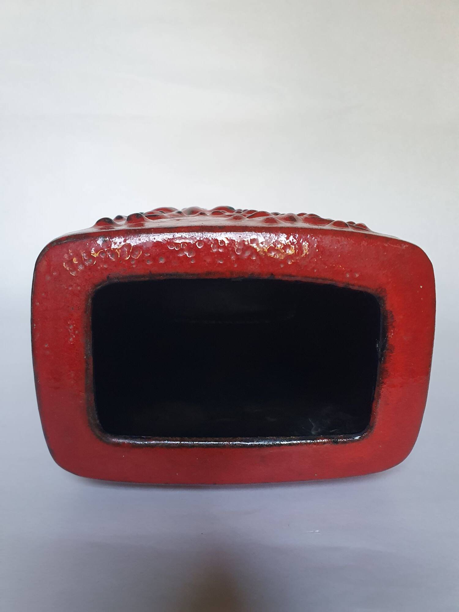 Red ceramic vase Scheurich Germany 70s