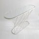 White Twisted Console 1980s  Noguchi Style USA Mid Century Oval