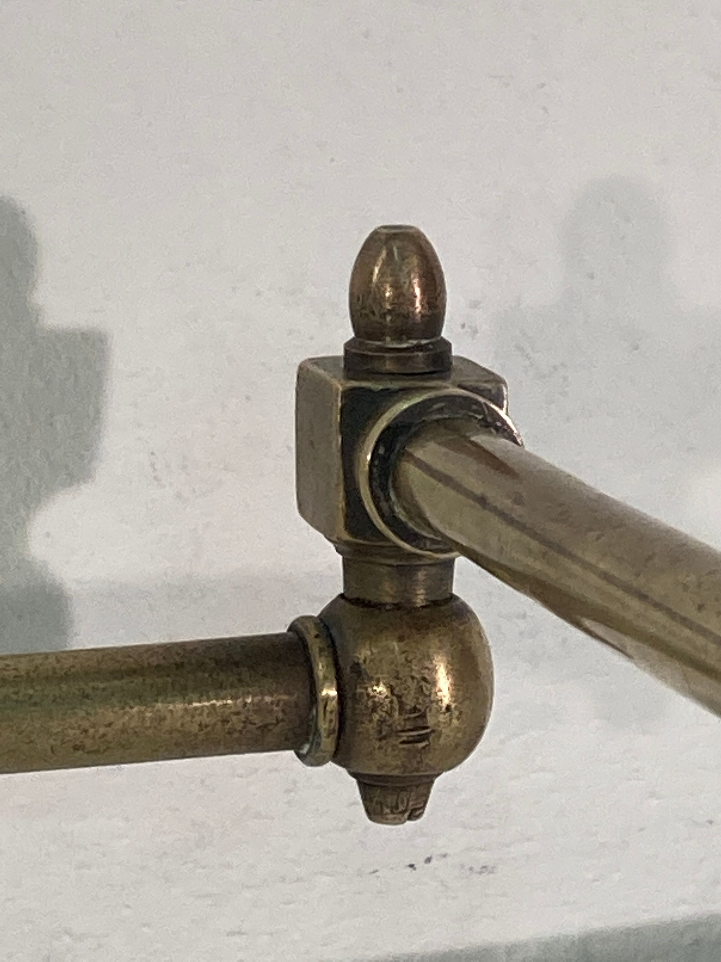 Brass and opaline art deco swing swivel wall lamp
