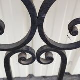 Console, cache radiateur en fer forgé et marbre, meuble d'appui