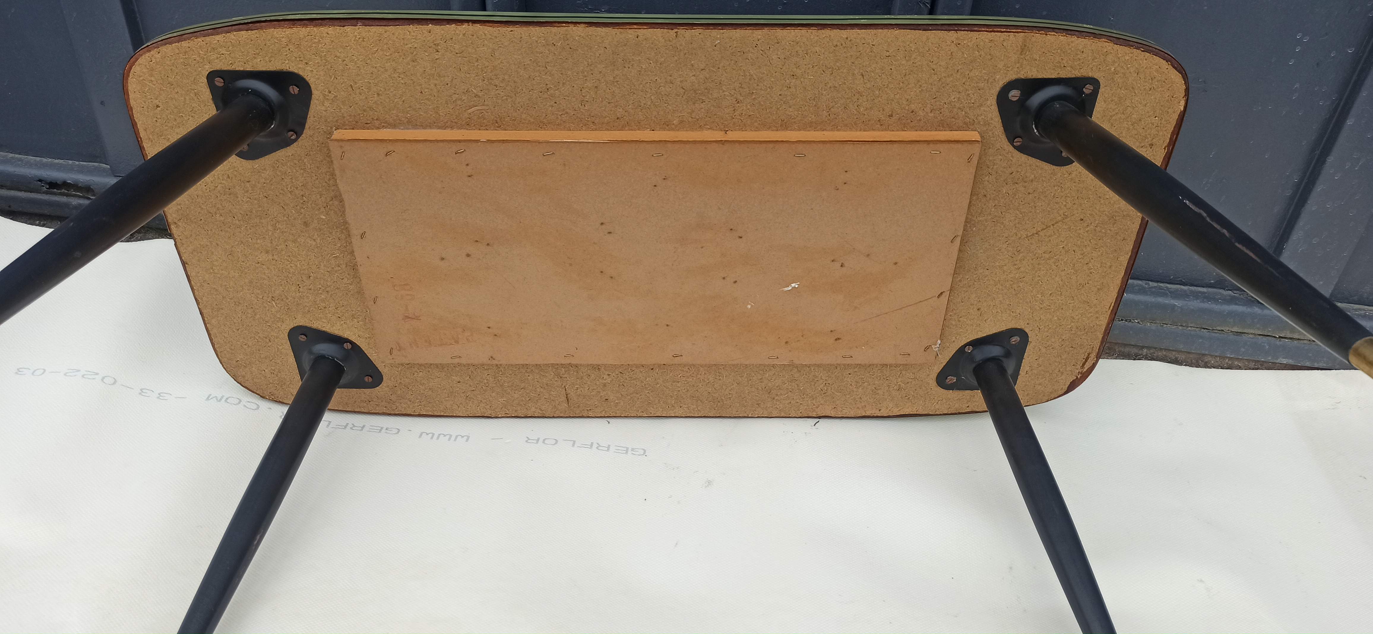 Coffee table of the 50s compass showcase bird and cherry
