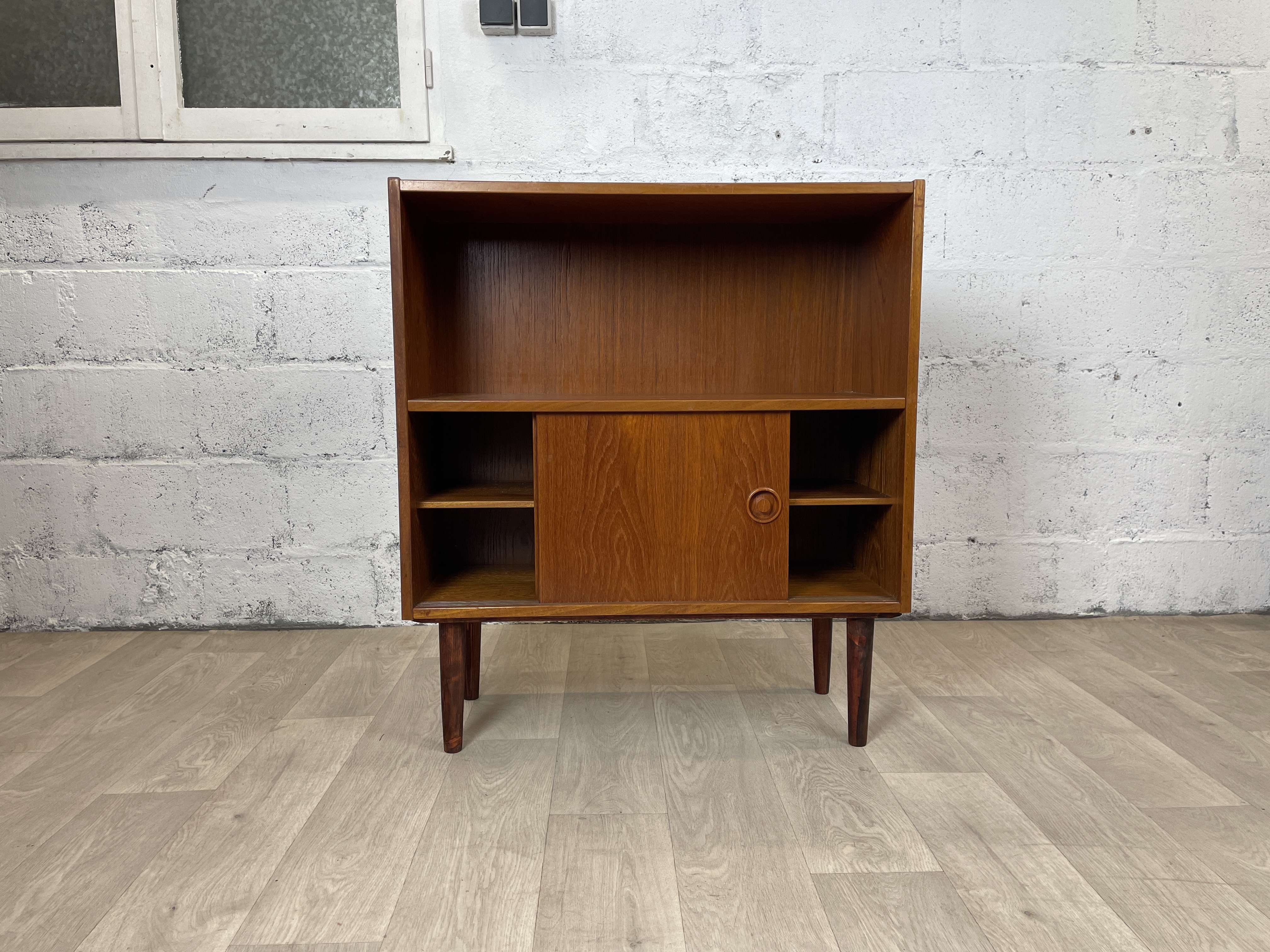 Vintage Scandinavian teak buffet bookcase, 60s