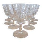 Set of 10 Chiseled Glass Wine Glasses from the 60s