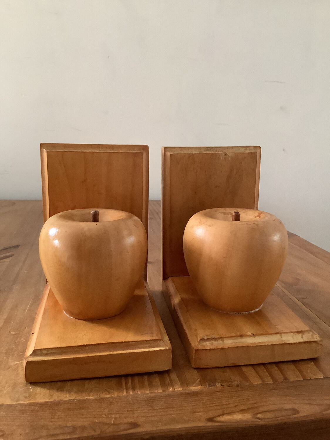 Pair of vintage wooden bookends