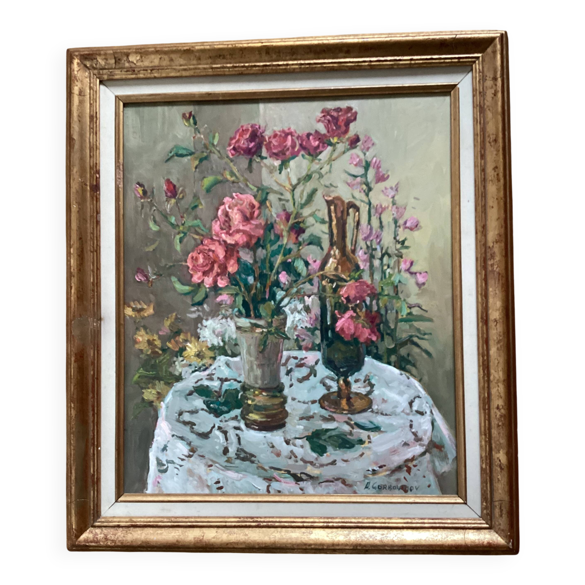 Oil painting on canvas, signed, dimensions: height - 70 cm - width - 60 cm