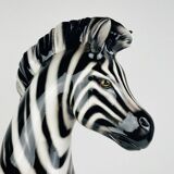Large ceramic zebra sculpture from Bassano, Italy, 2000s.