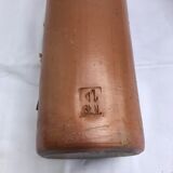 Paire ancienne bouteille grès marron avec étiquettes origine vintage