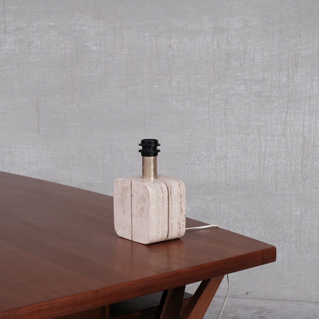 Italian travertine mid-century table lamp