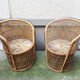 2 old armchairs 'Emmanuelle' in wicker