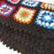 Plaid wool blanket crocheted vintage granny XXL - 195x195 cm