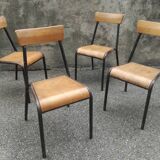 4 vintage Stella school chairs