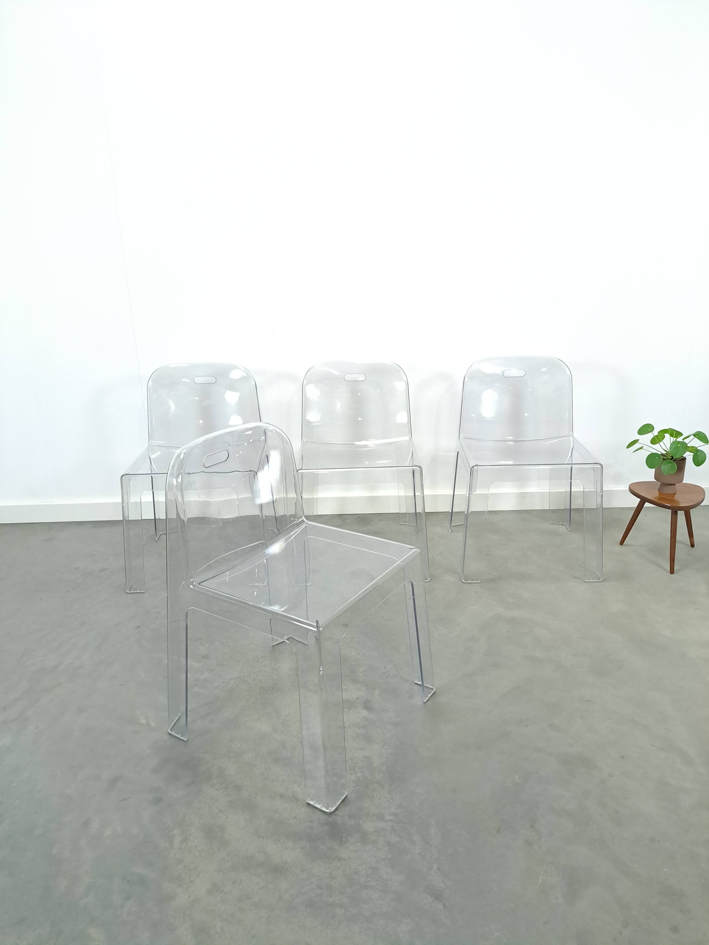 Design plexiglas stapelbare stoelen Trono by Sottsass Associati 2005 Segis