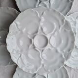 Six Bavarian porcelain oyster plates