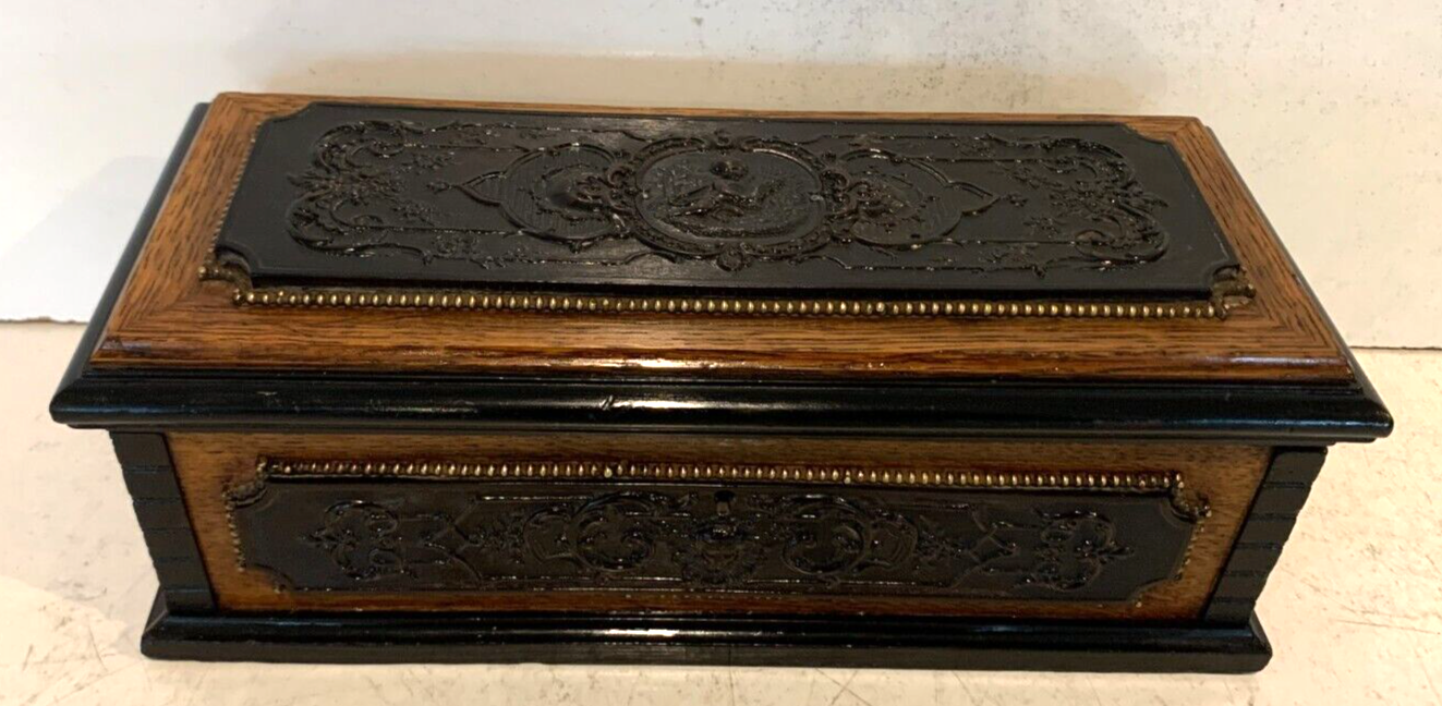 Jewelry Box Napoleon III in black wood carved XIX century