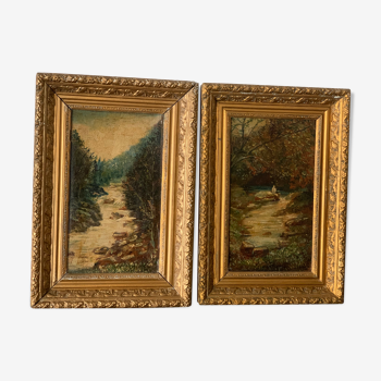 Pair of landscape paintings