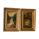 Paire de tableaux paysage
