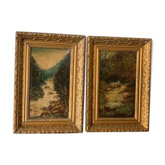 Pair of landscape paintings