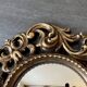 Vintage convex witch mirror – carved gilded wood – 1960s