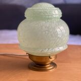 Glass table lamp Clichy green mint