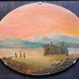 Tableau impressionniste - Marine signée  - Ecole italienne du XIXème siècle