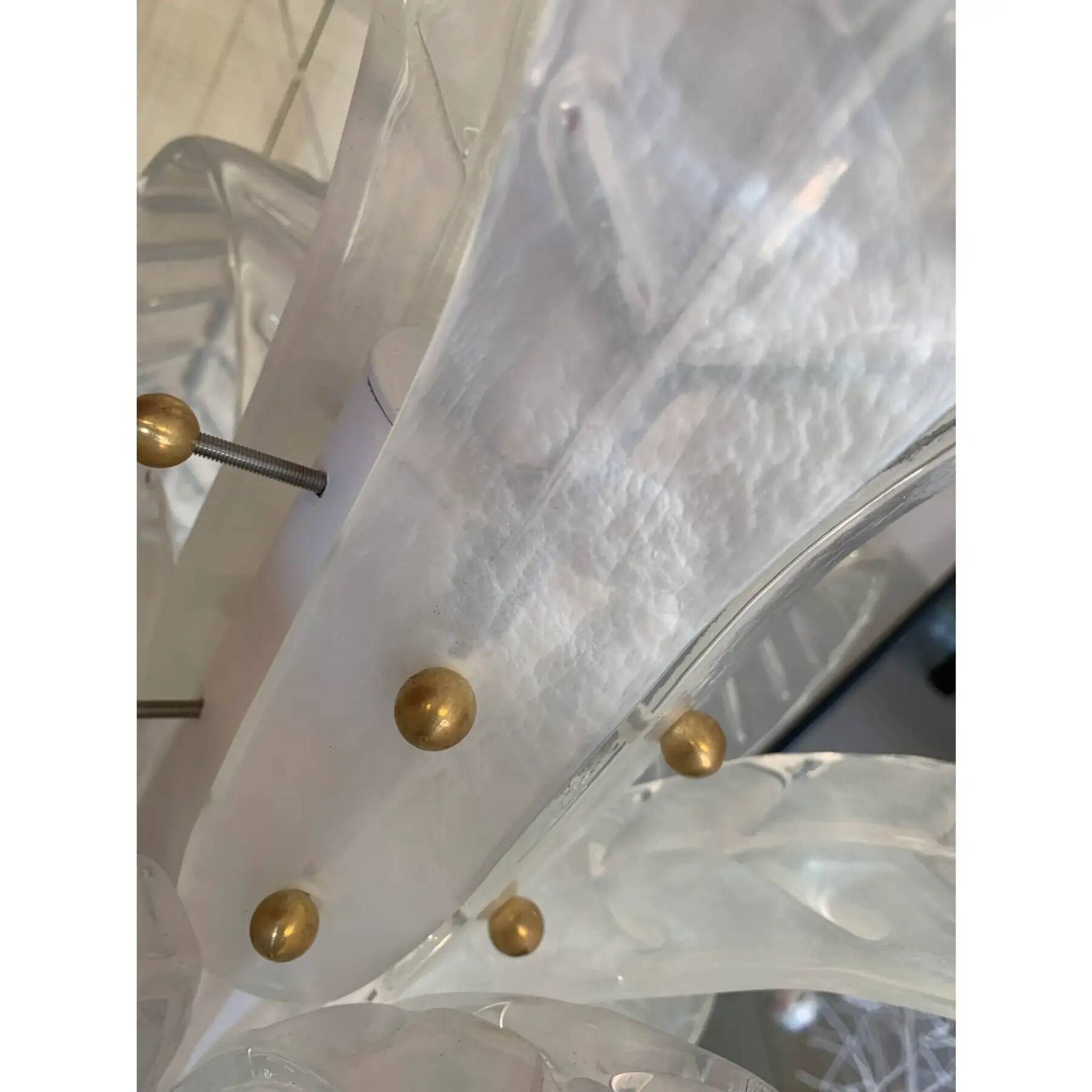 Vintage Opalino Palm Tree Murano Glass Floor Lamp, in the Style of Napoleon