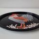 Vintage metal rooster pattern tray, 70' 80'