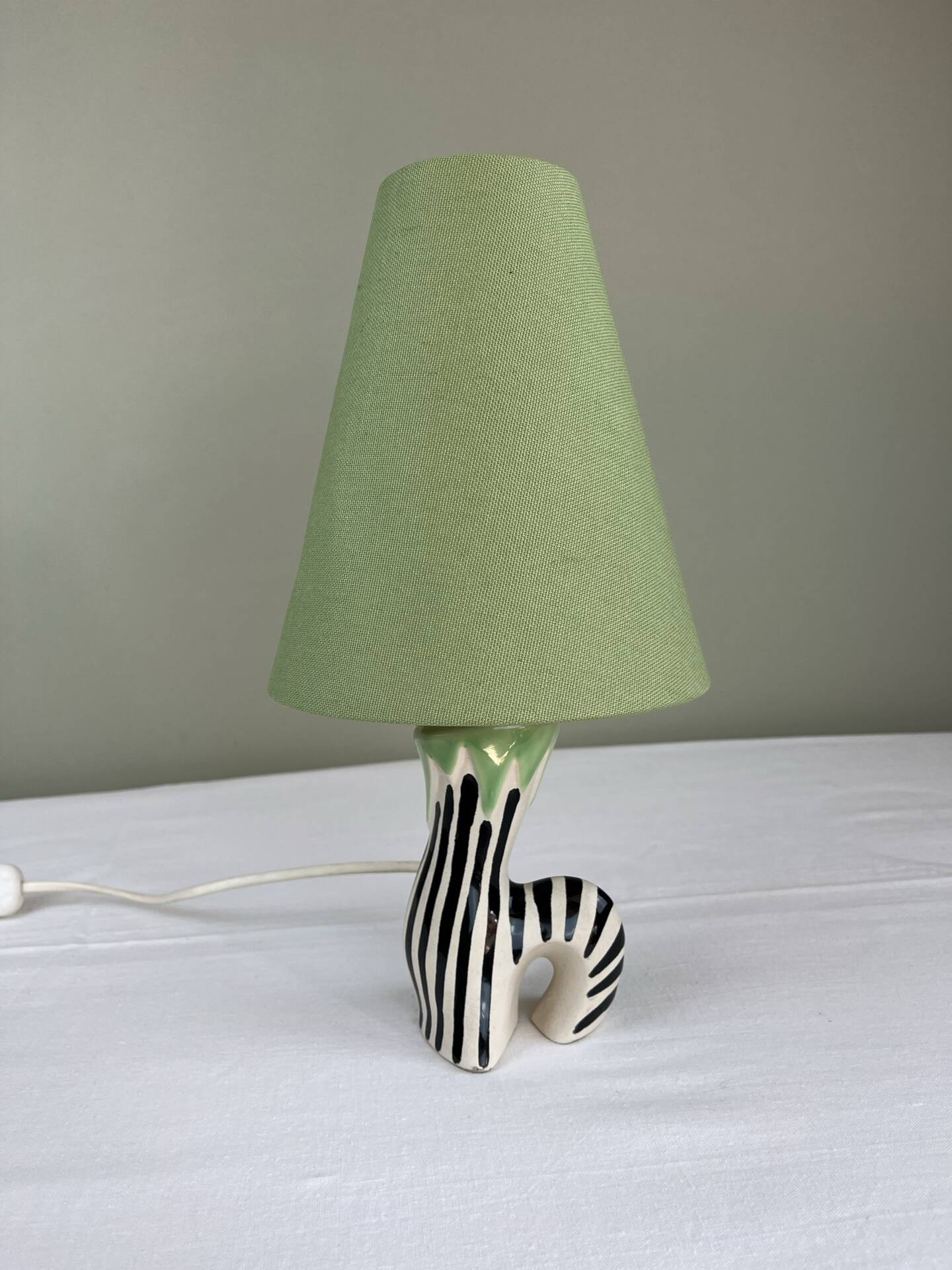 Vintage zebra lamp