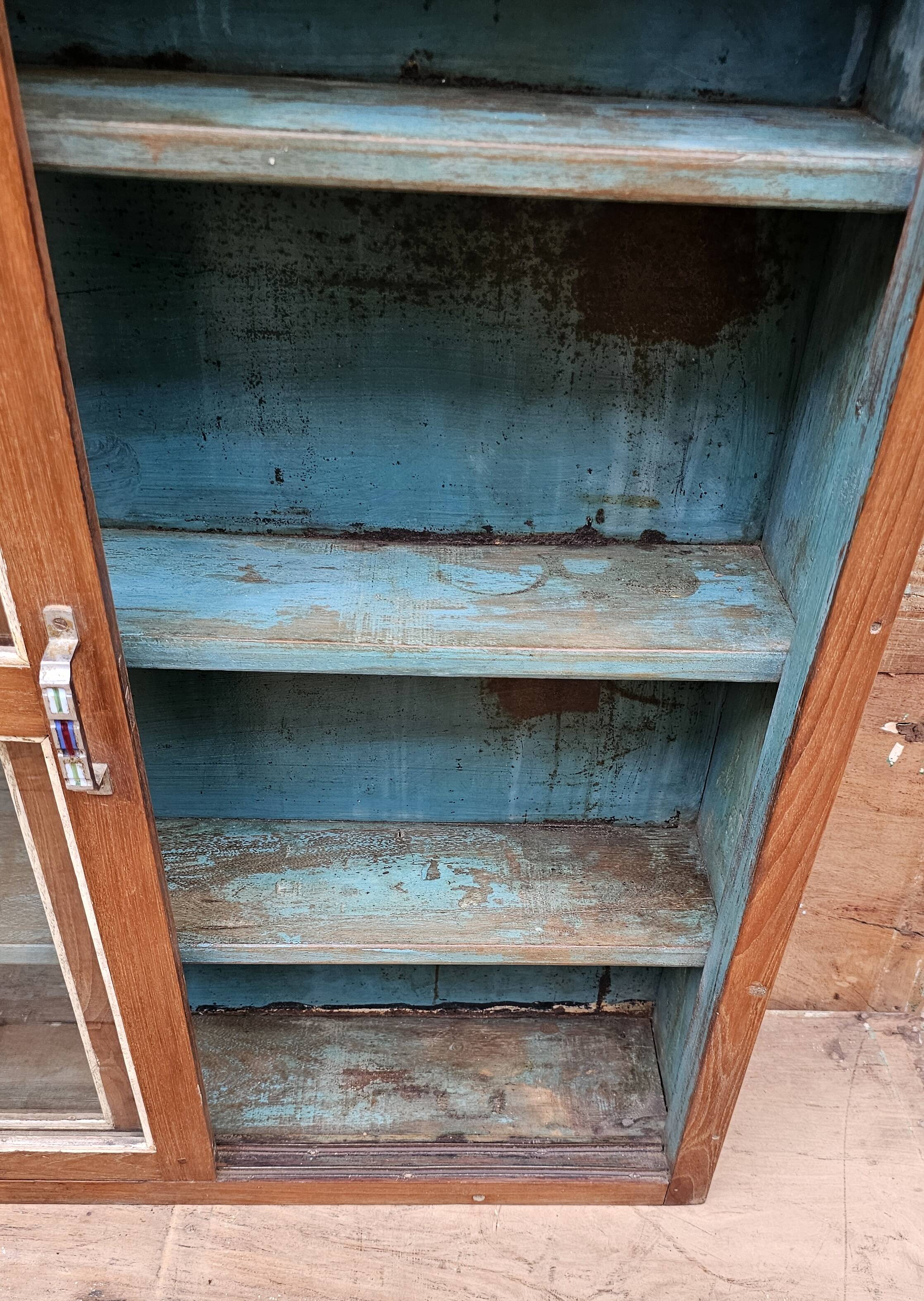 Old Art Deco display case in Burmese teak