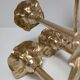 Pair of candlesticks solid brass vintage flowers