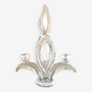 Glass torch candle holder 1950