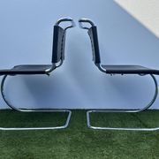 Pair of MR 10 chairs with Mies Van der Rohe laces, Knoll International