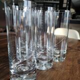 Set of 6 Long Drink glasses in crystalline thick base with air bubble
